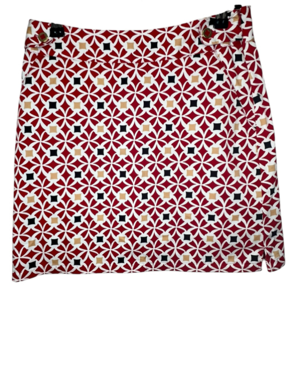 EP Pro Red And White Geometric Print Stretchy Athletic Golf Skort